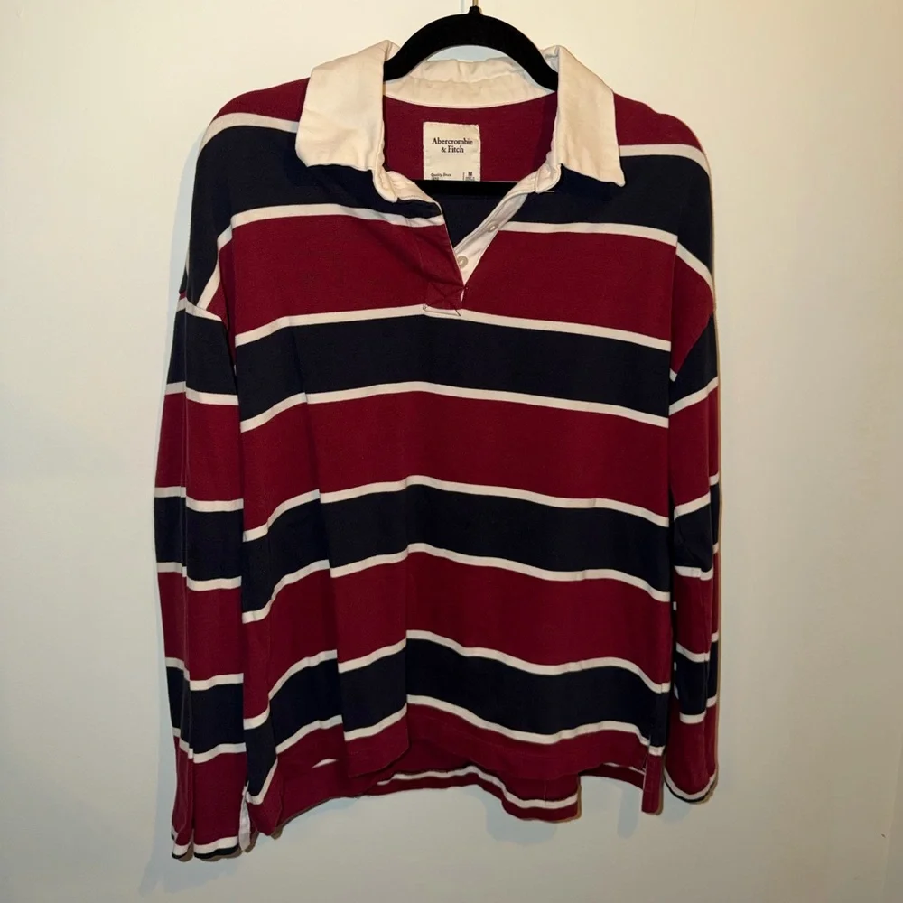 Abercrombie and Fitch long sleeve rugby polo shirt - Picture 1 of 3